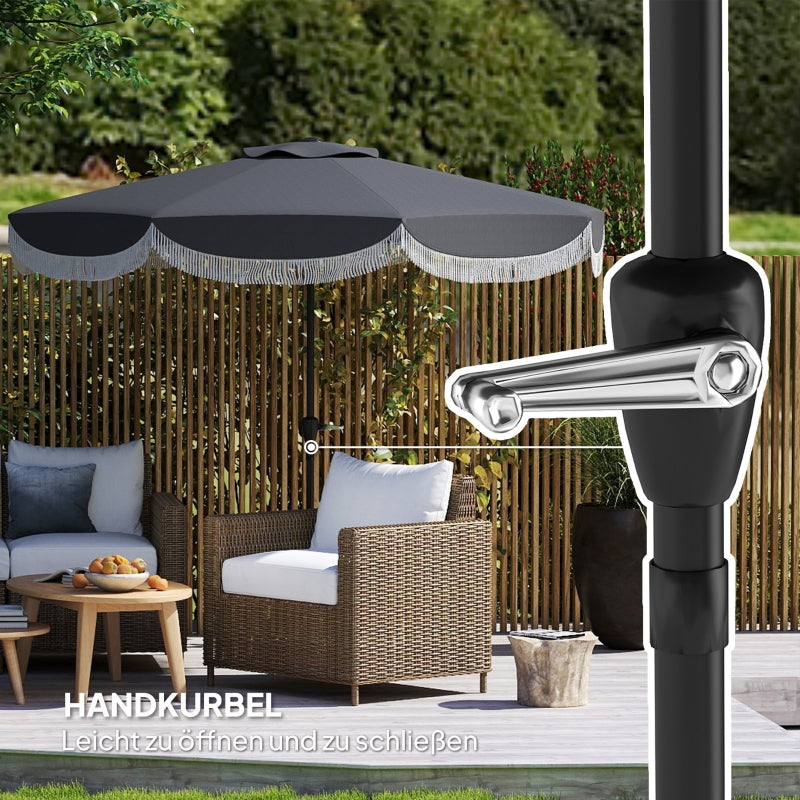 Parasol, Octagonal Balcony UV Protection, Dark Grey