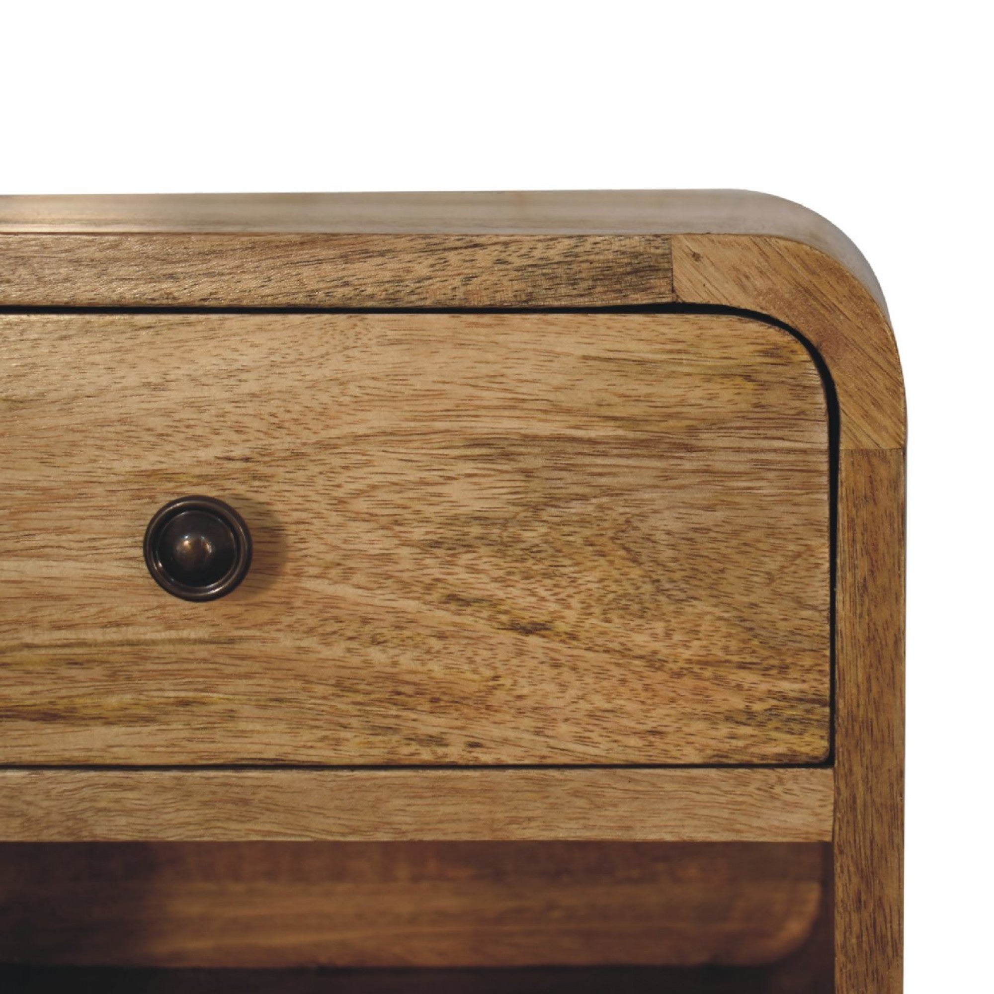 Mini Floating Open Bedside, 1 Drawer 1 Open Slot, Solid Wood Oak-ish Brown