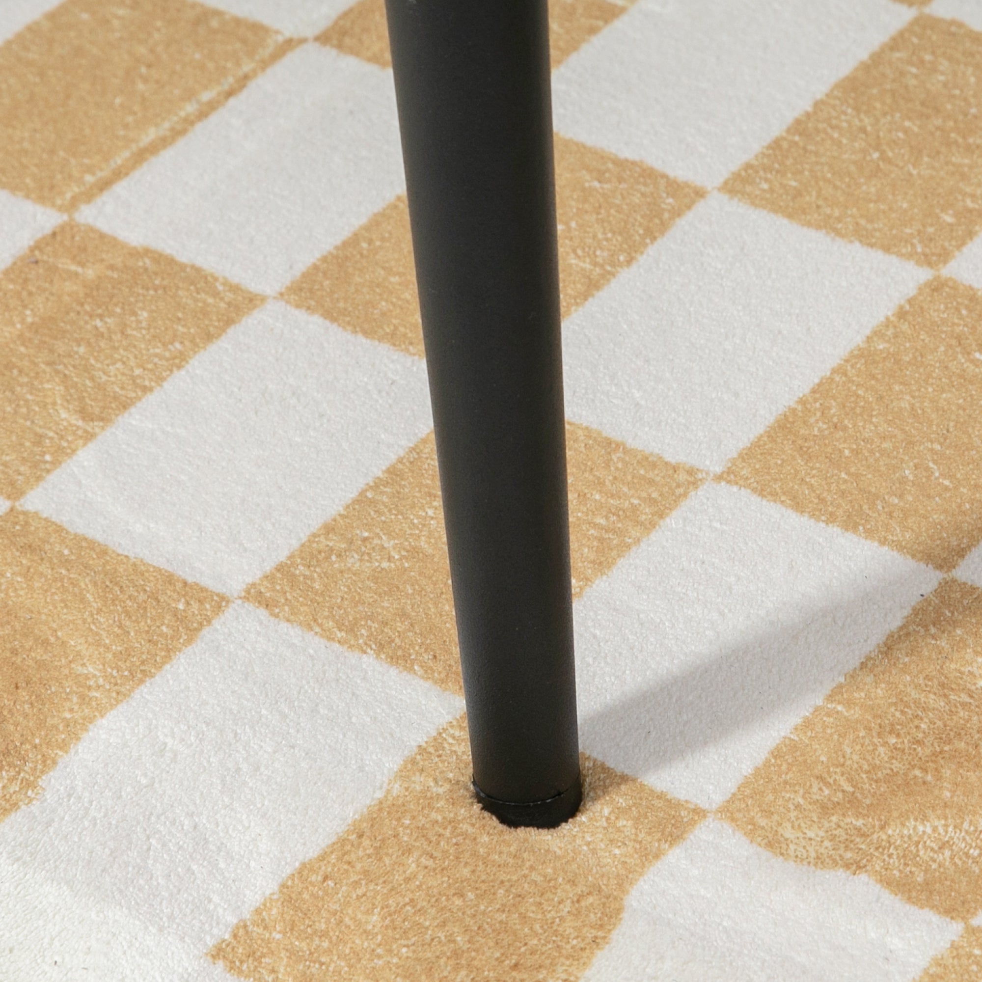 Hocker Quadratischer Hocker Schminkhocker Stahlbeine Kaschmir-Optik Beige