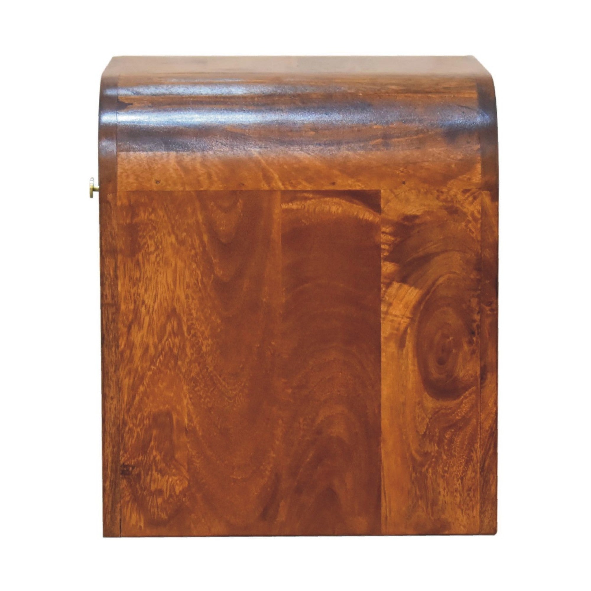 Solid Wood Drum, 3 Drawers, Dark Brown