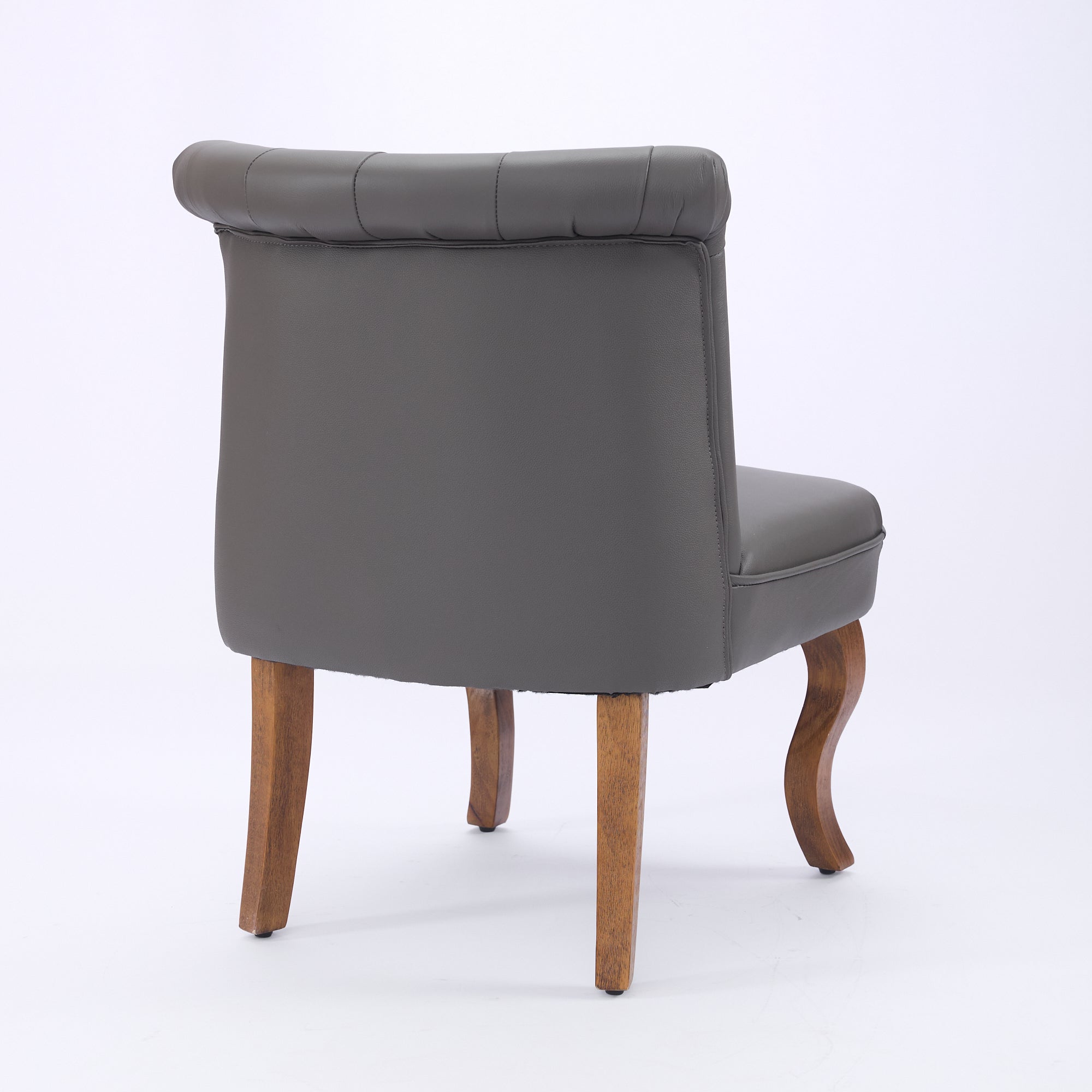 Lounge Chair Genuine Leather Solid Rubberwood Legs - Grey