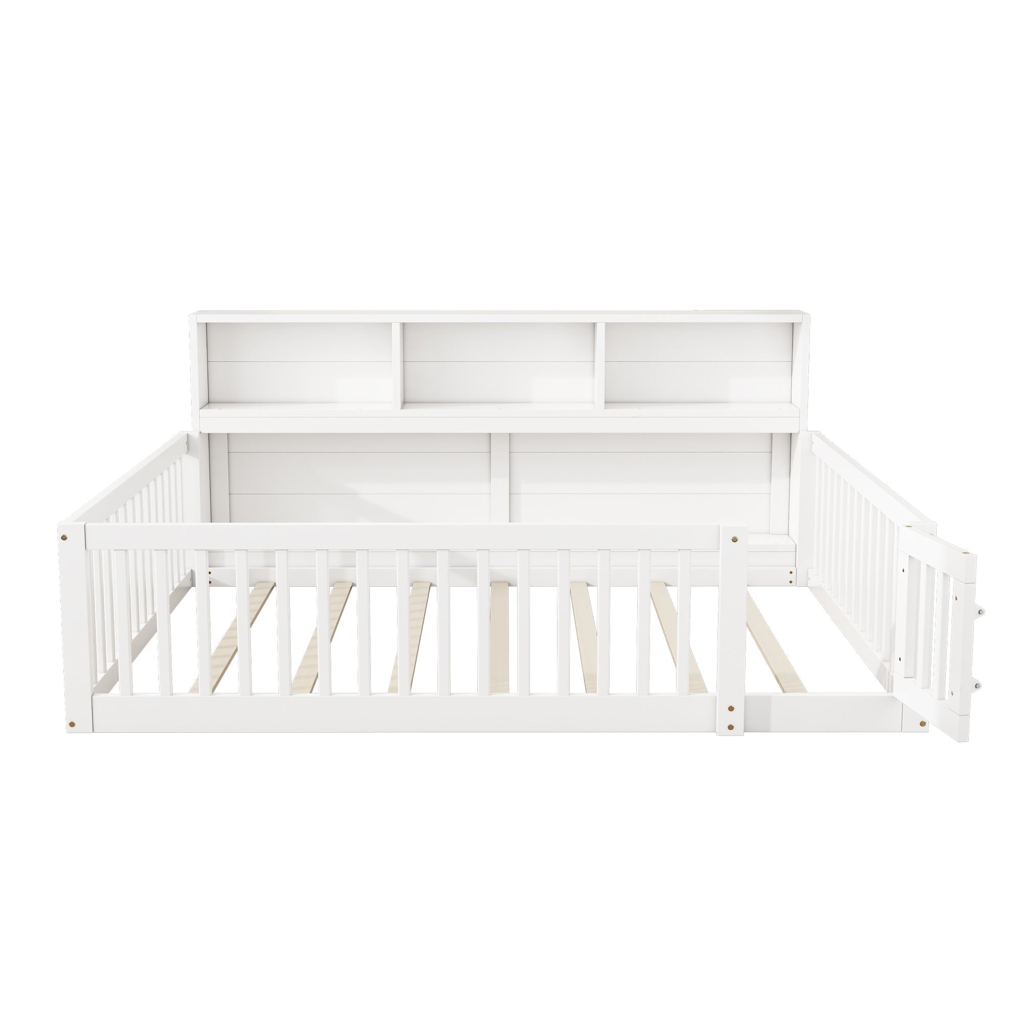 Daybed Sofa Bed 140x200cm Storage Compartment Slatted Base Pine Wood White