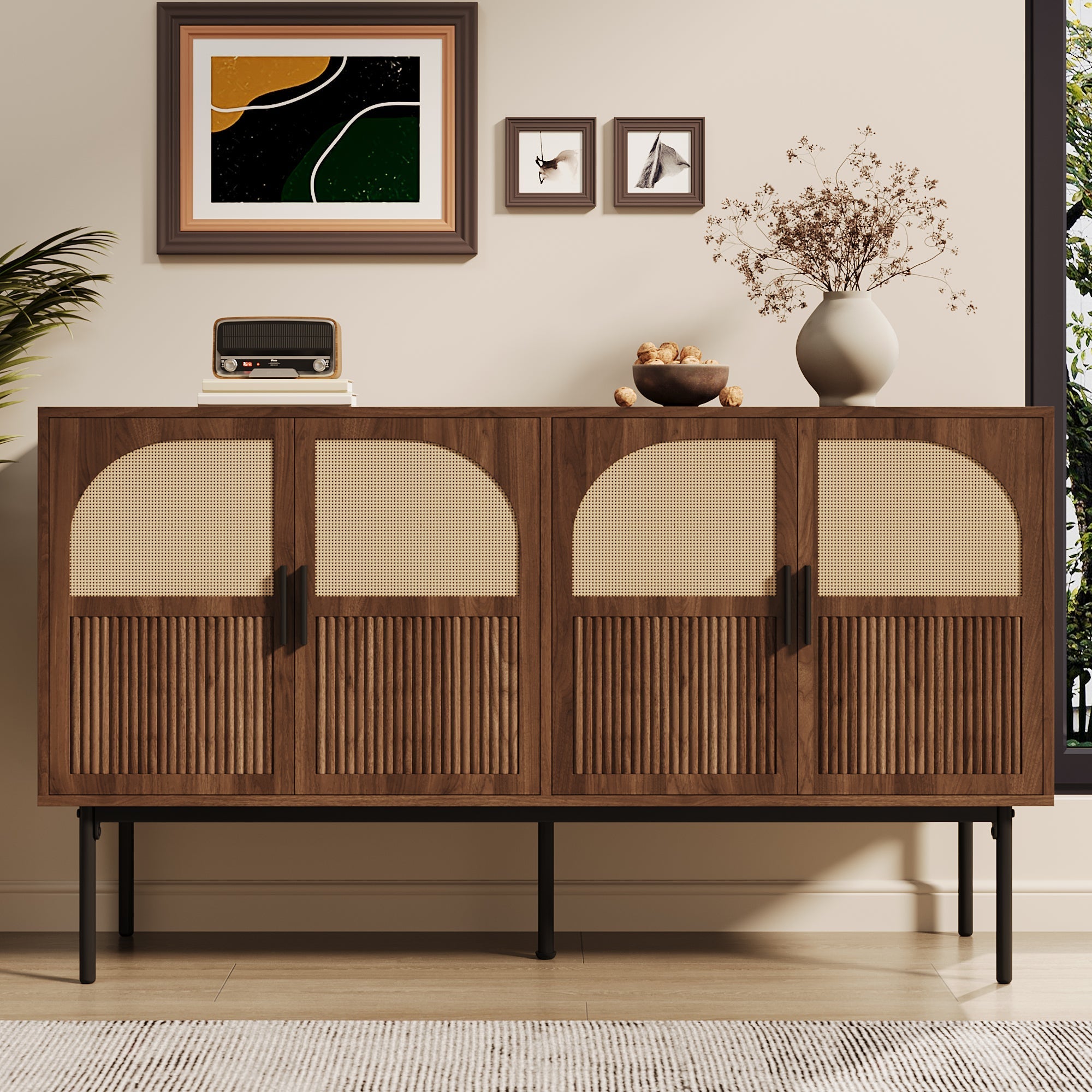 Sideboard Cabinet Buffet Storage Set Modern 140x40x80cm