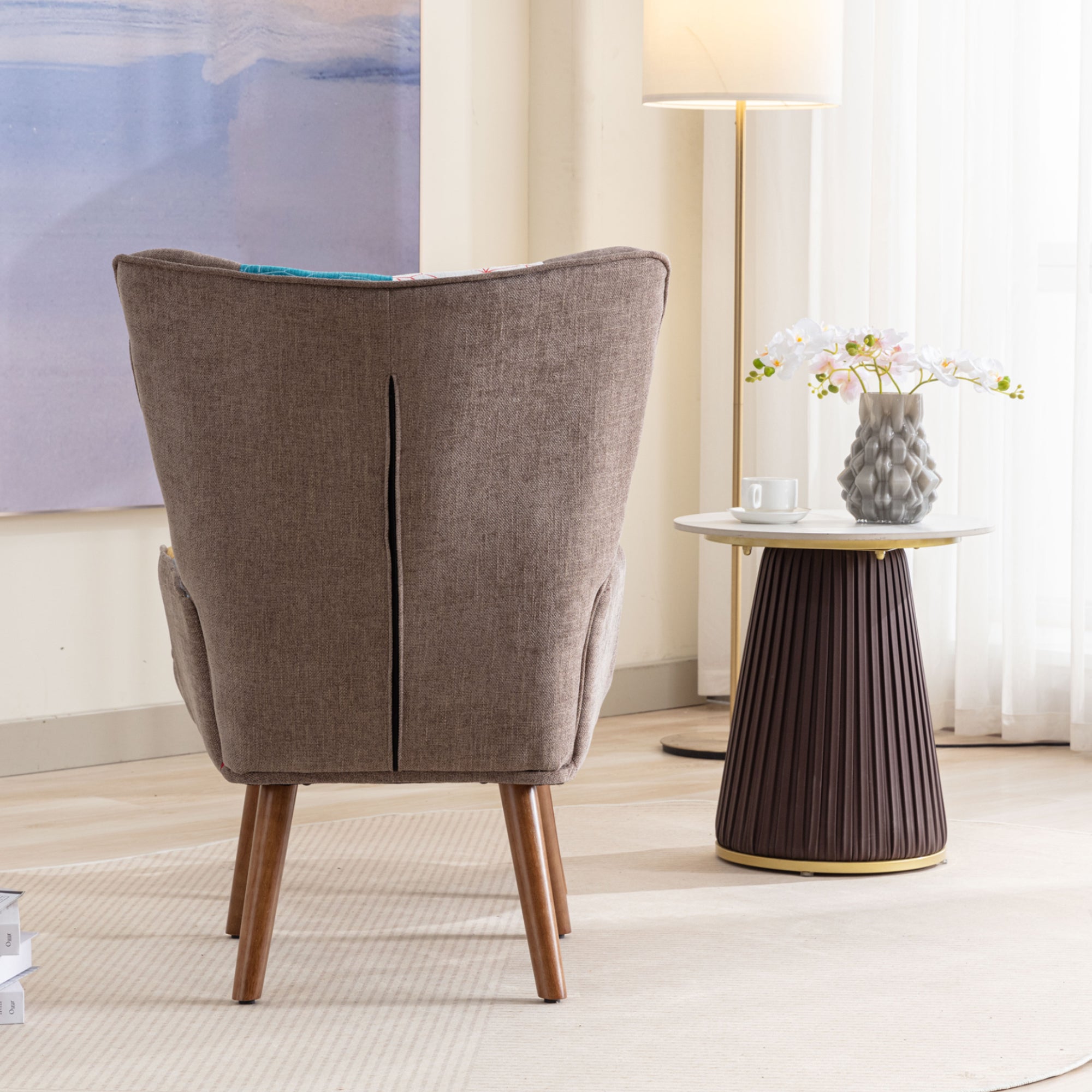 Leisure Chair with Footrest, Backrest, and Cushion, Color-matching