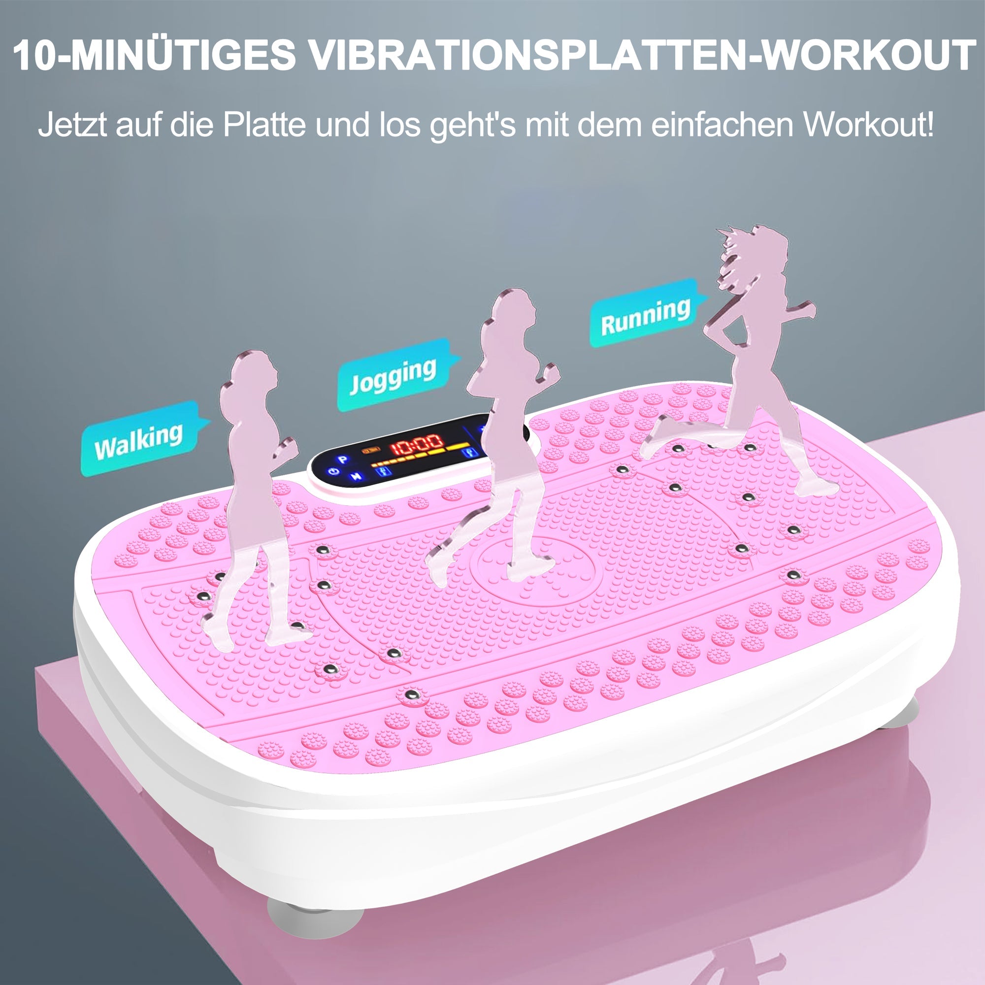 Vibration Plate Trainer Whole Body Fitness Resistance Bands Speed Control