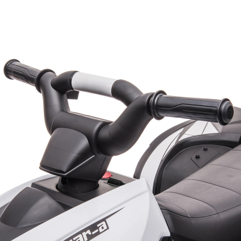 Children's Quad Electric Car, 6 km/h, Sound and Light, Black and White