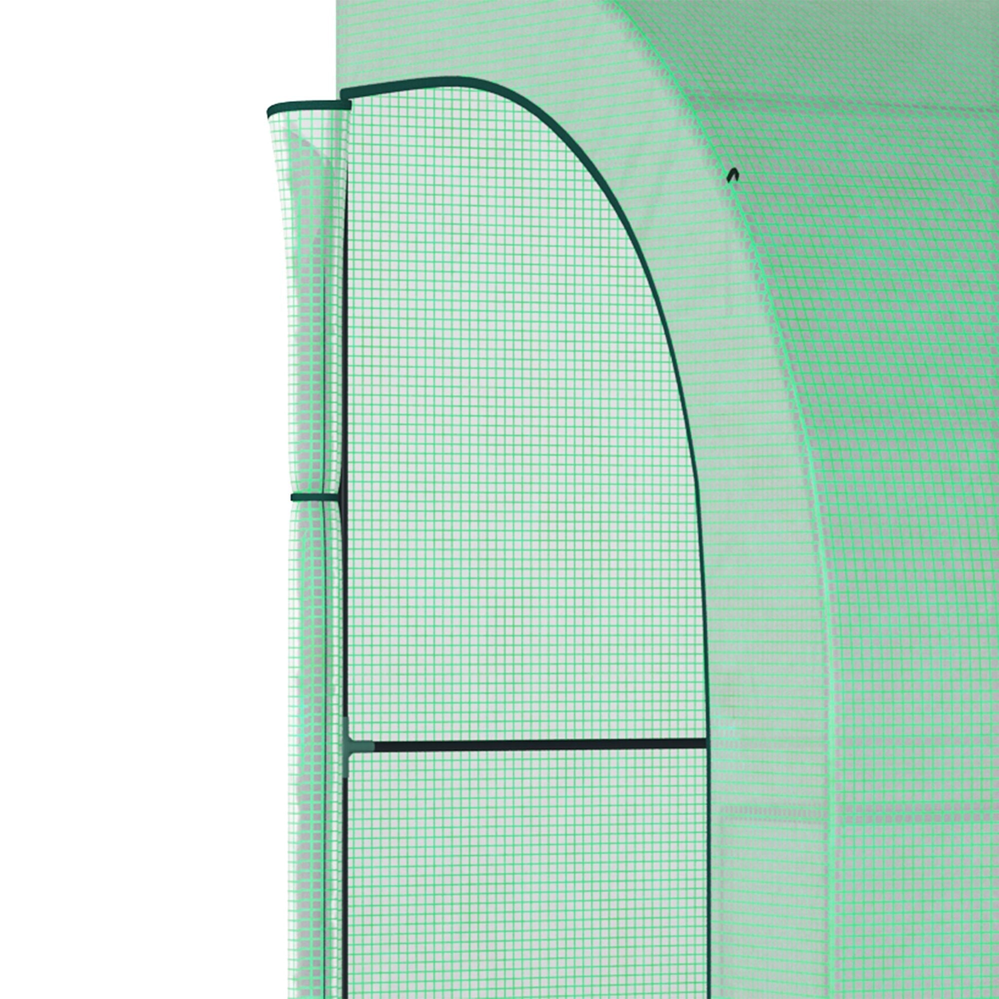 Greenhouse, Shelves Windows Winter-Proof Steel, Green