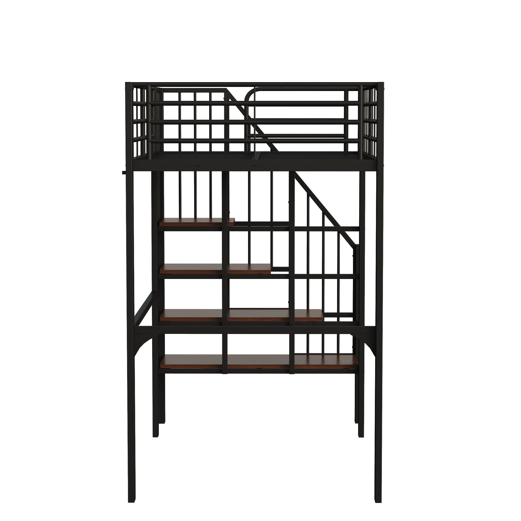 Loft Bed 90x200 Sturdy Construction Storage Stairs Metal