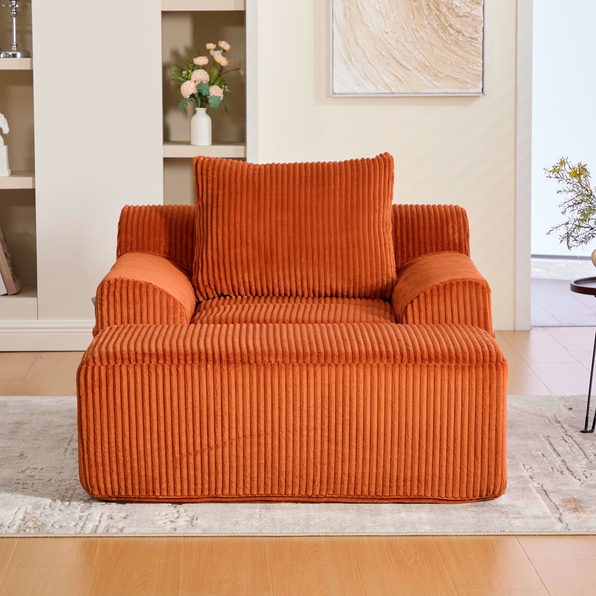 Oversized Sofa Chair Corduroy Reading Deep Seat No Assembly Required