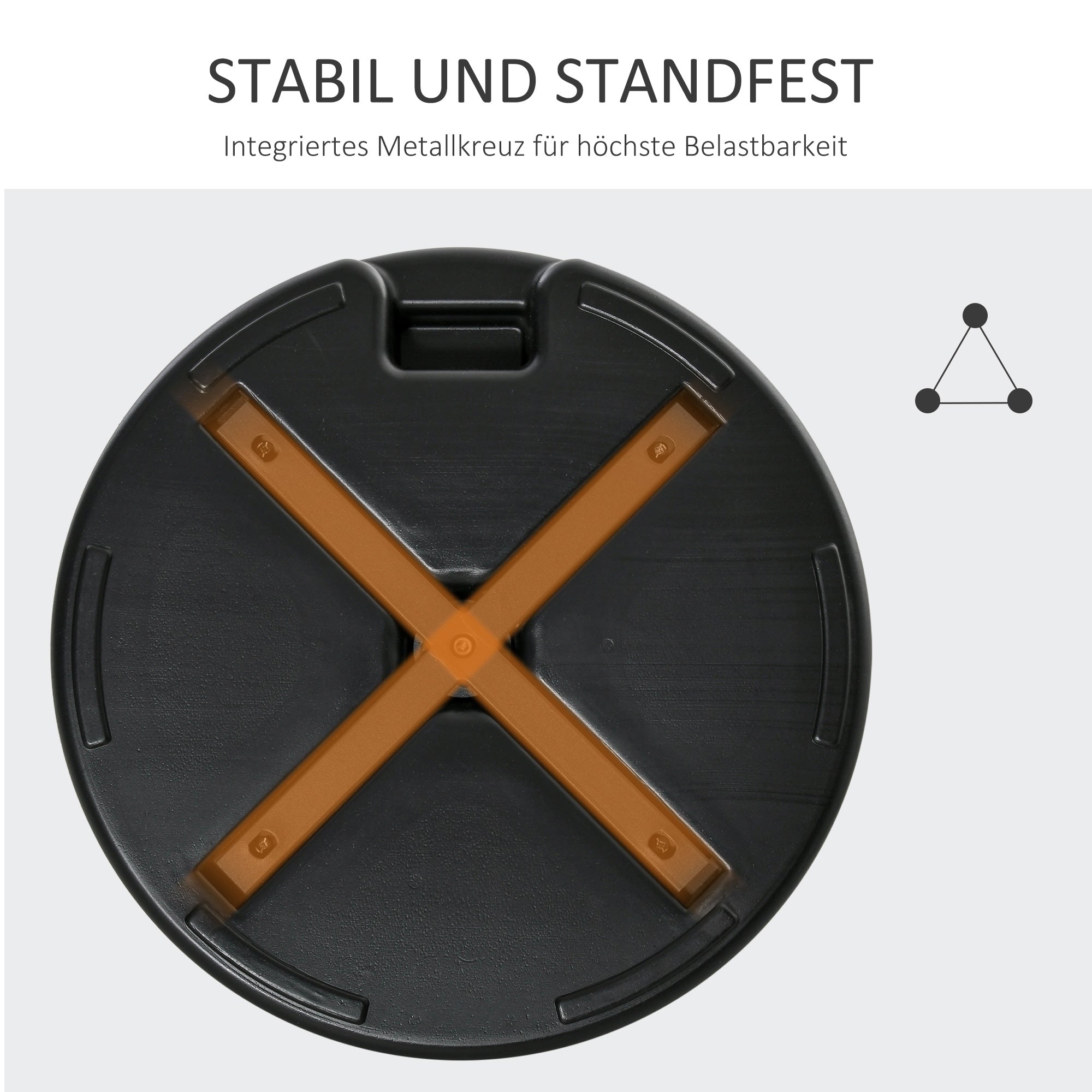Parasol Base Ø55x38cm Water/Sand Fillable HDPE Black