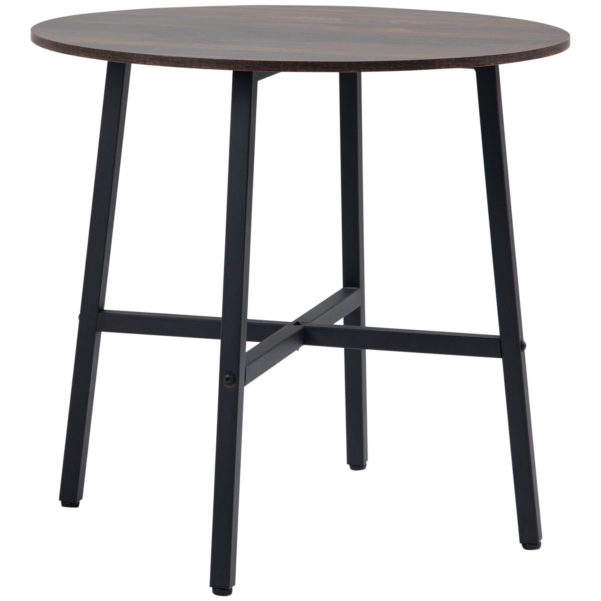 Dining Table for 4 People, 80 x 80 x 76 cm, Steel Brown