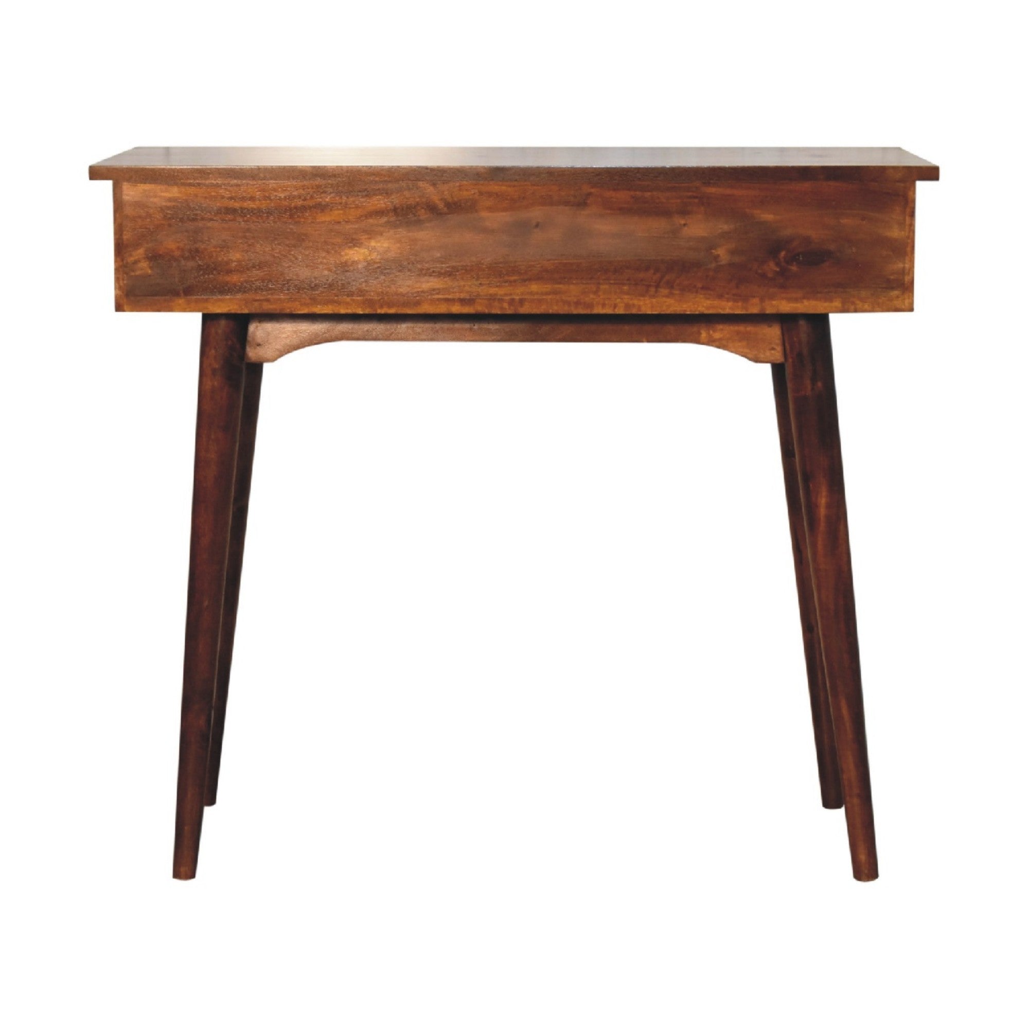 Hallway Console Table, 2 Drawers, Nordic Legs, Chestnut Solid Wood