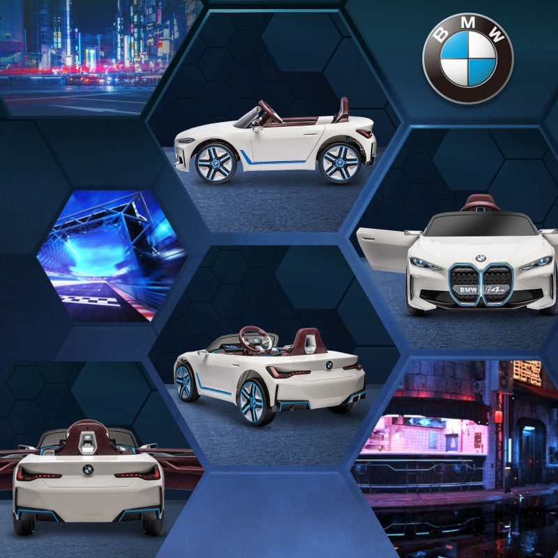 Children's Ride-On Car with Remote Control and Multimedia Player, White