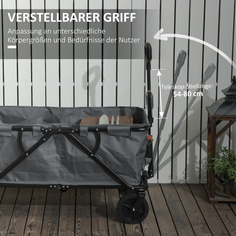 Garden Cart, Foldable 120 kg 160L, Dark Gray