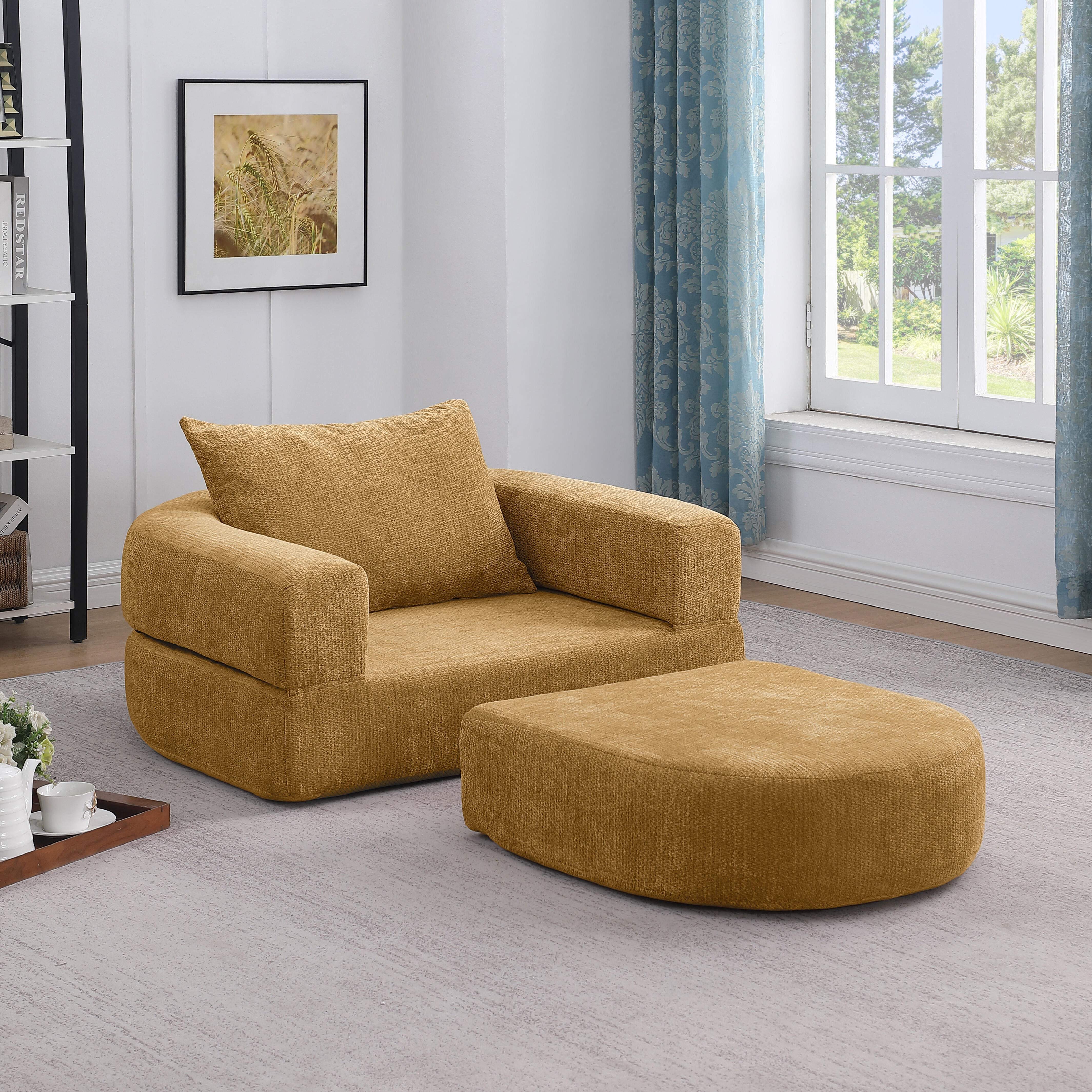 Compressed Foldable Mattress Sofa Bed, Convertible, Removable Arms, Non-Slip