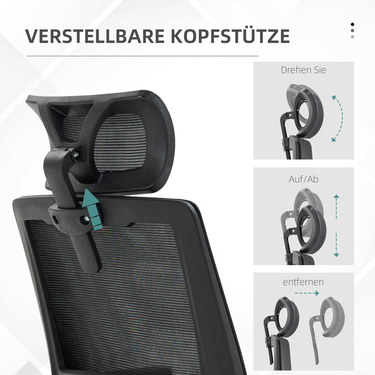 Office Chair Ergonomically Adjustable, Headrest, Armrests, Swivel, Rocking Function