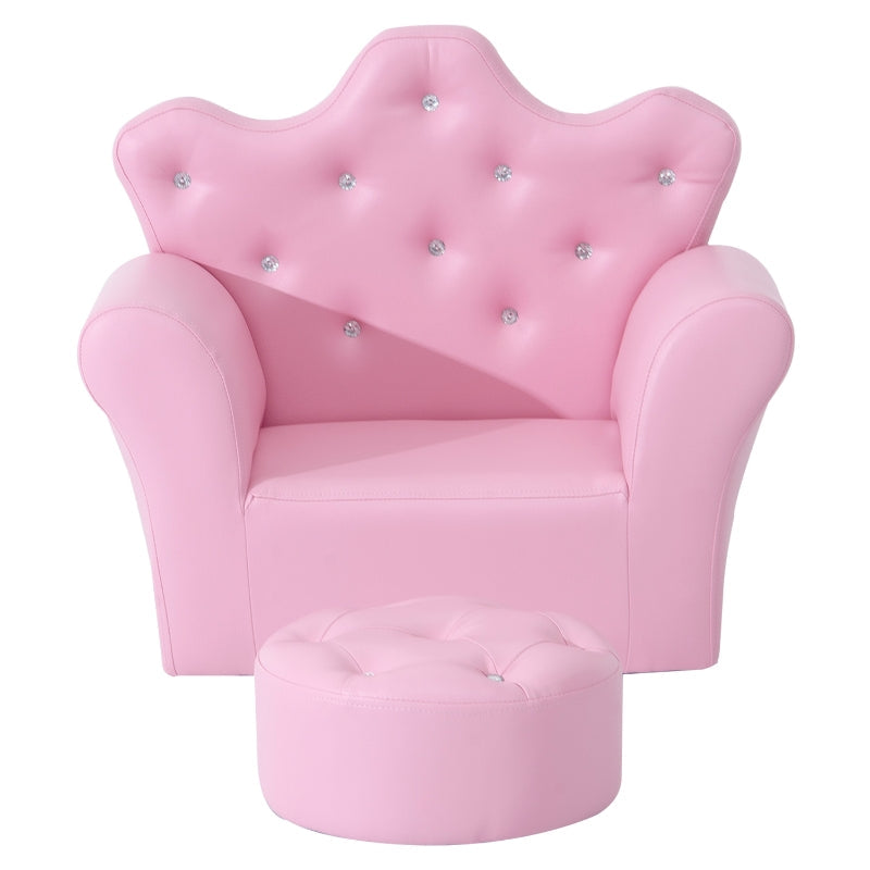 Play Sofa, Children's with Ottoman, Pink