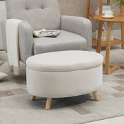 Bench with Storage, Upholstered, Velvet Beige