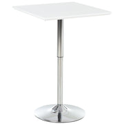 Bistro Table, Height Adjustable Square, Steel White
