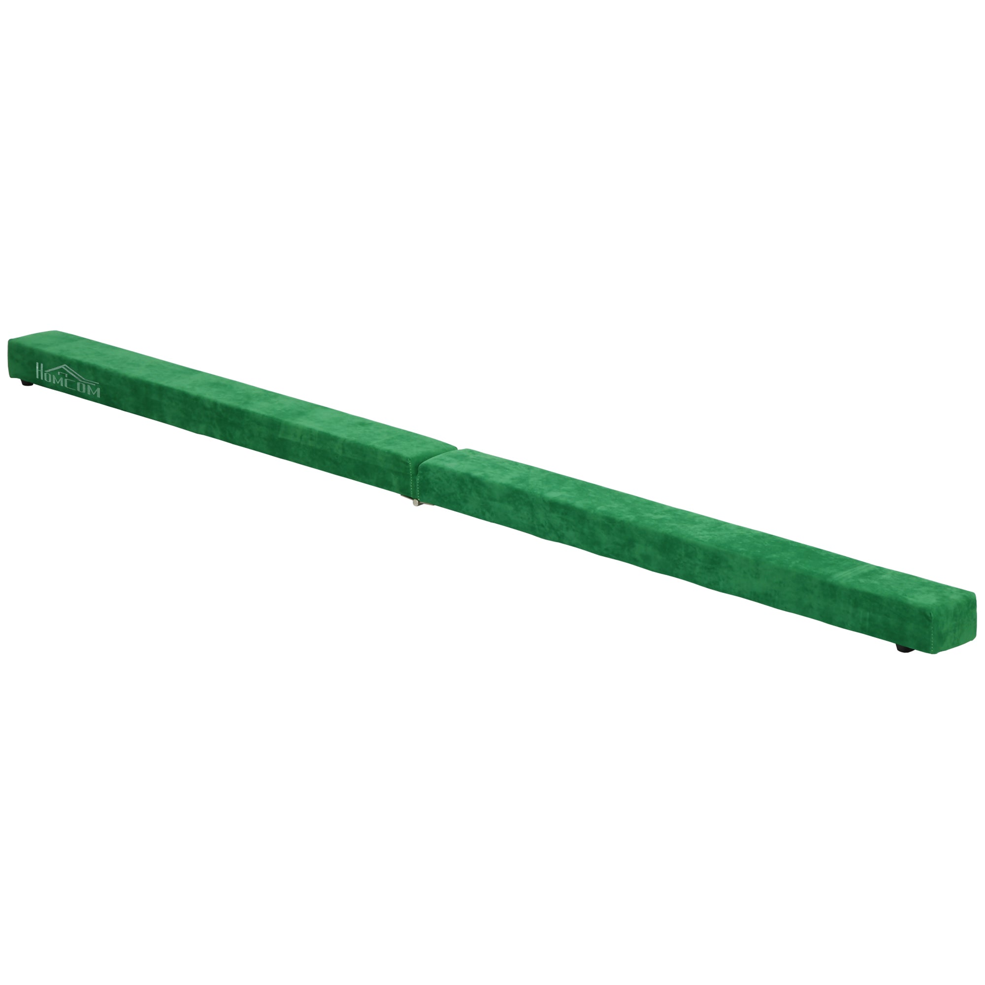 Foldable Balance Beam Non-Slip Suede Cover Sturdy Wood - Green