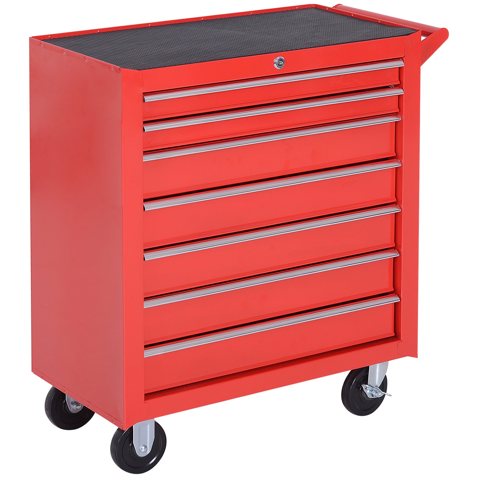 DURHAND Workshop Trolley, 7 Drawers, Lockable, 150 kg, Steel Red
