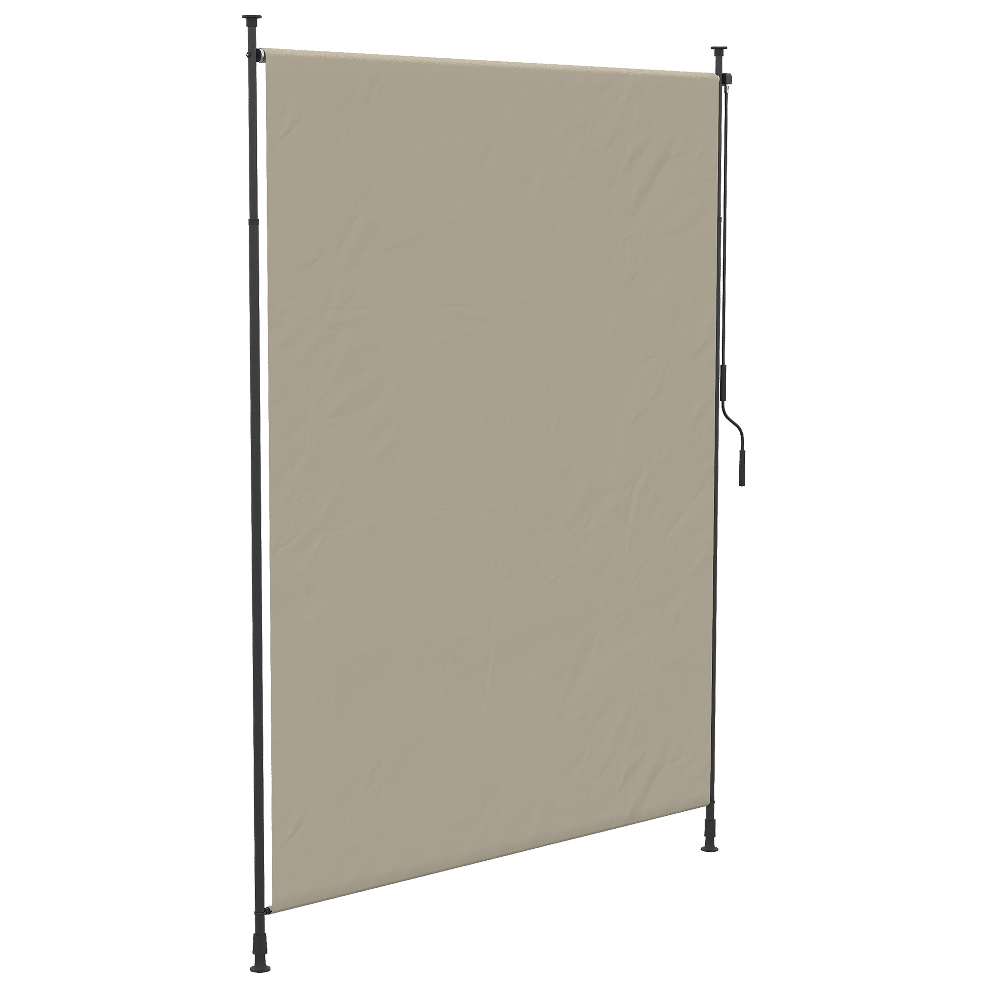 Vertical Awning 200 x 292 cm Retractable Sunshade Windbreak, Aluminum Sand