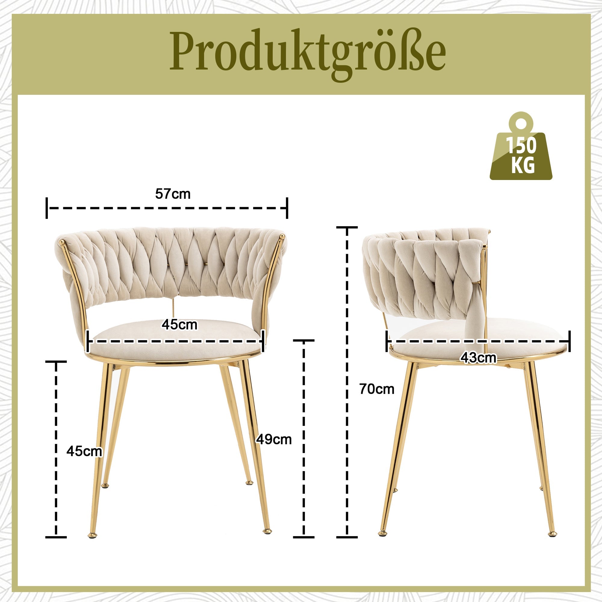 Soft Velvet Dining Chair Set - 2-Piece, Padded, Finger-Shaped Backrest, Armrests