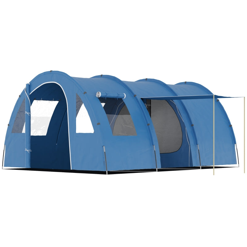 5-6 Man Camping Tent 2 Room Floor Carry Bag, Blue