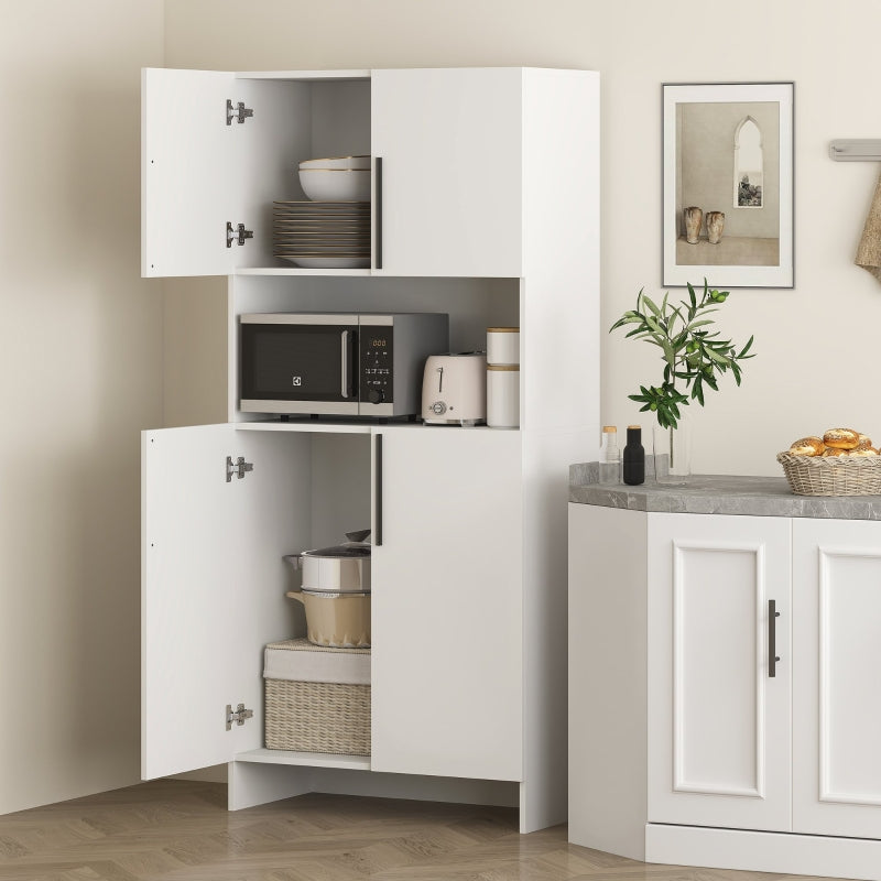 Kitchen Pantry Cabinet Shelves Microwave Shelf - White