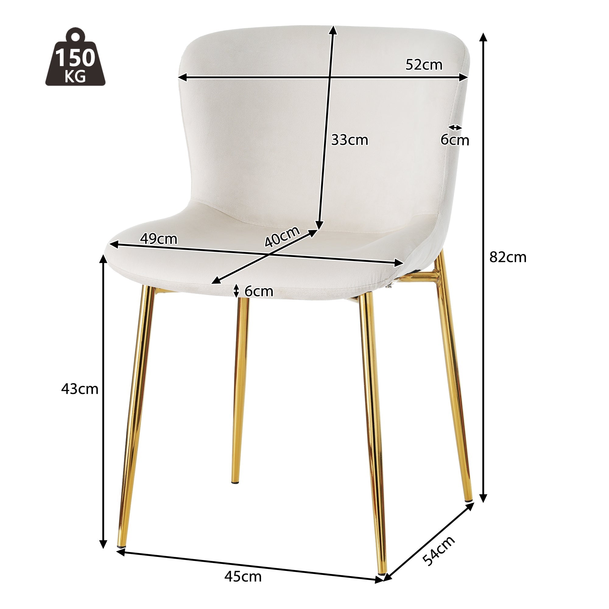 Extendable Dining Table Set with 6 Velvet Chairs and Rounded Corners, Beige and Oak Wood Look