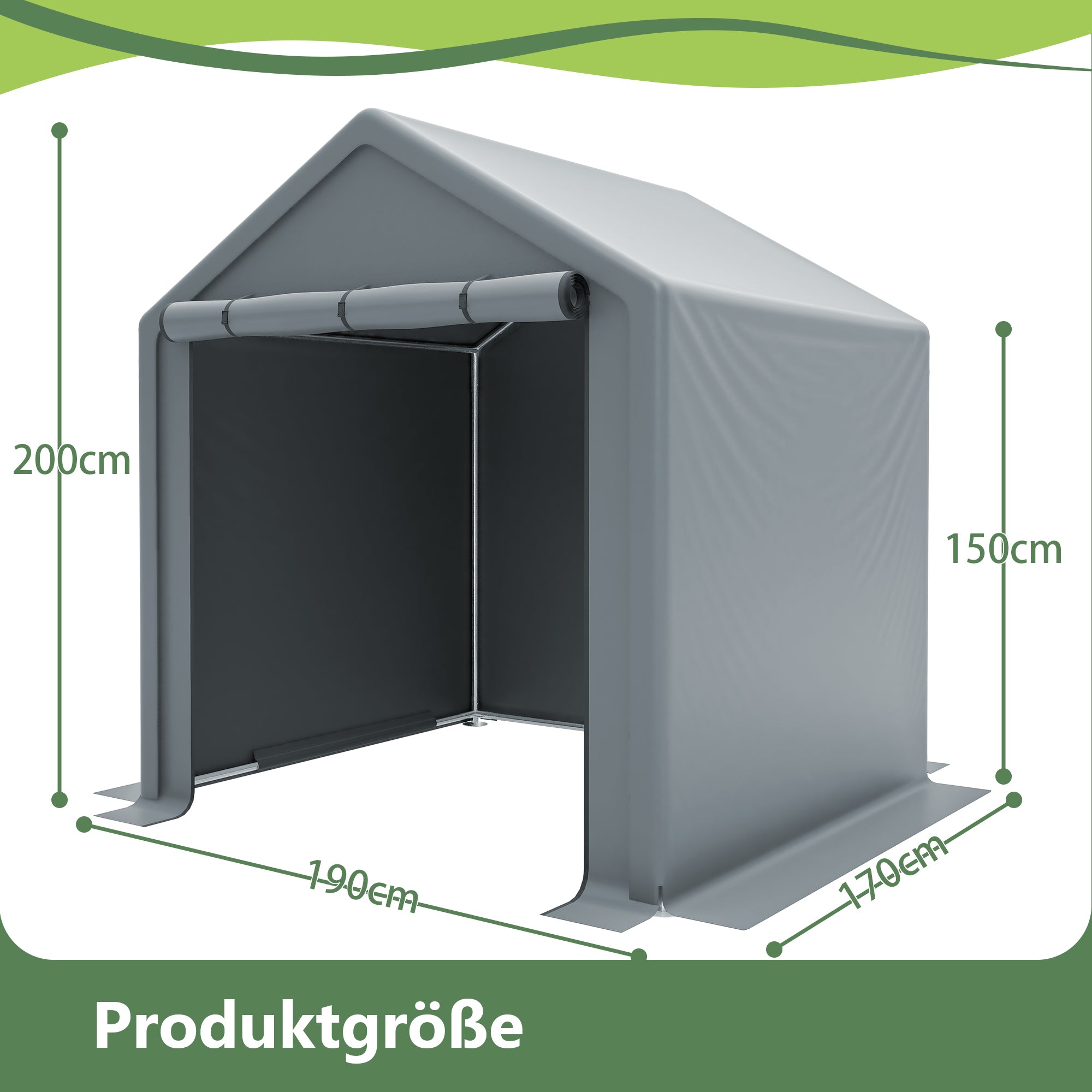 Garden Shed 190x170x200cm Storage Garage for Bicycles Tools - Dark Grey
