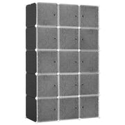 DIY Kleiderschrank-Regalsystem, 2 große & 9 kleine Würfel, Schwarz
