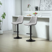 Tub Bat Stools (Set of Two) Chenille-Feel, Grey