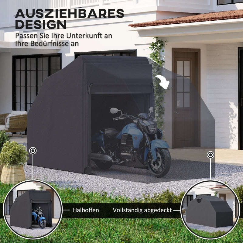Motorcycle Cover, Foldable Outdoor Waterproof Winterproof XXL 345cm x 135cm x 191cm, Black