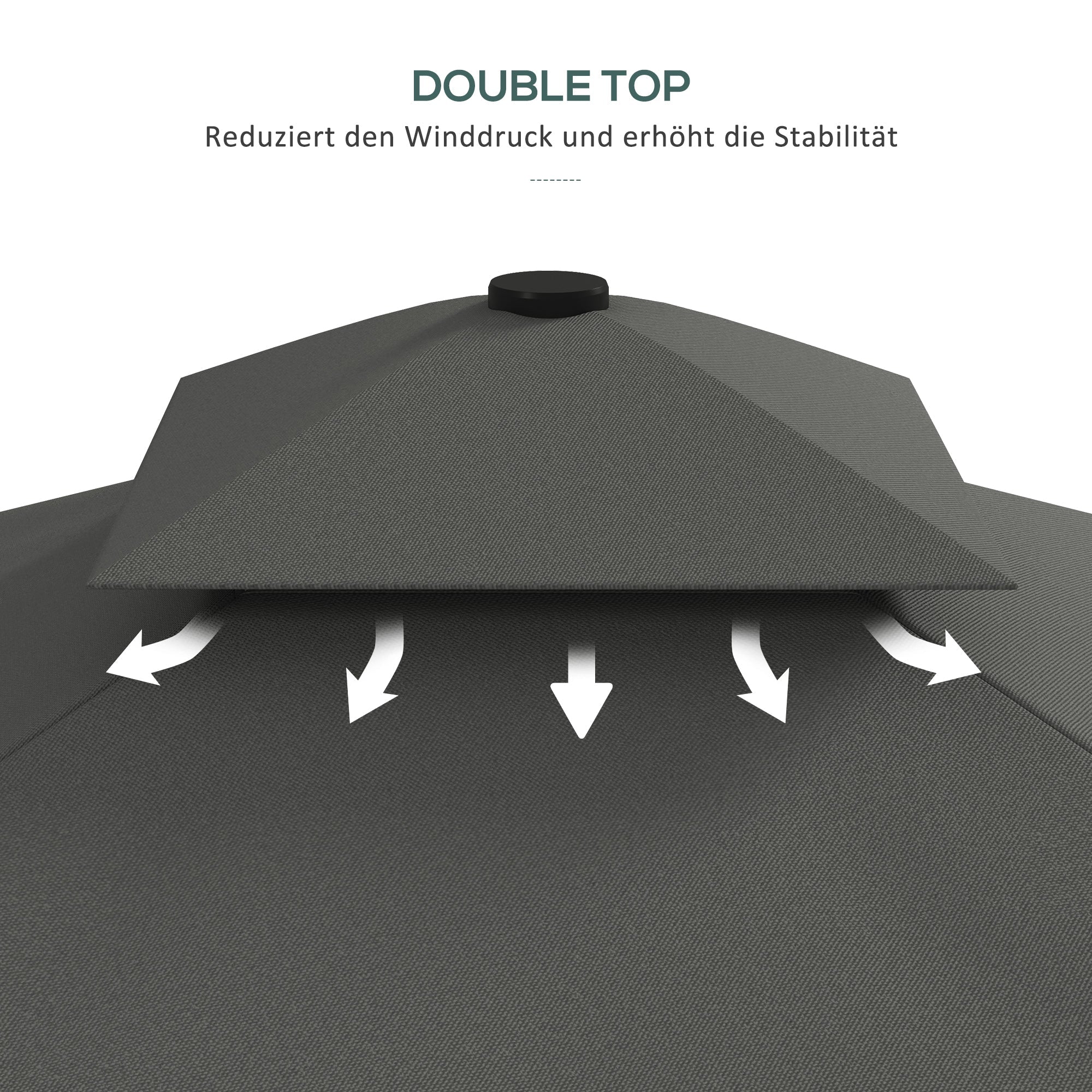 Parasol 243x243cm Balcony Cantilever UV Protection Dark Grey