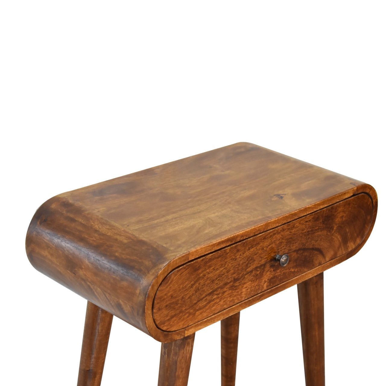 Solid Wood Console, Mini Chestnut with 1 Drawer, Dark Brown