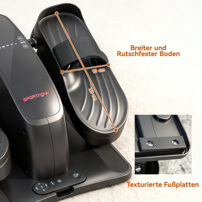 Mini Pedal Trainer 12 Speed LED Display Remote Control Portable - Black