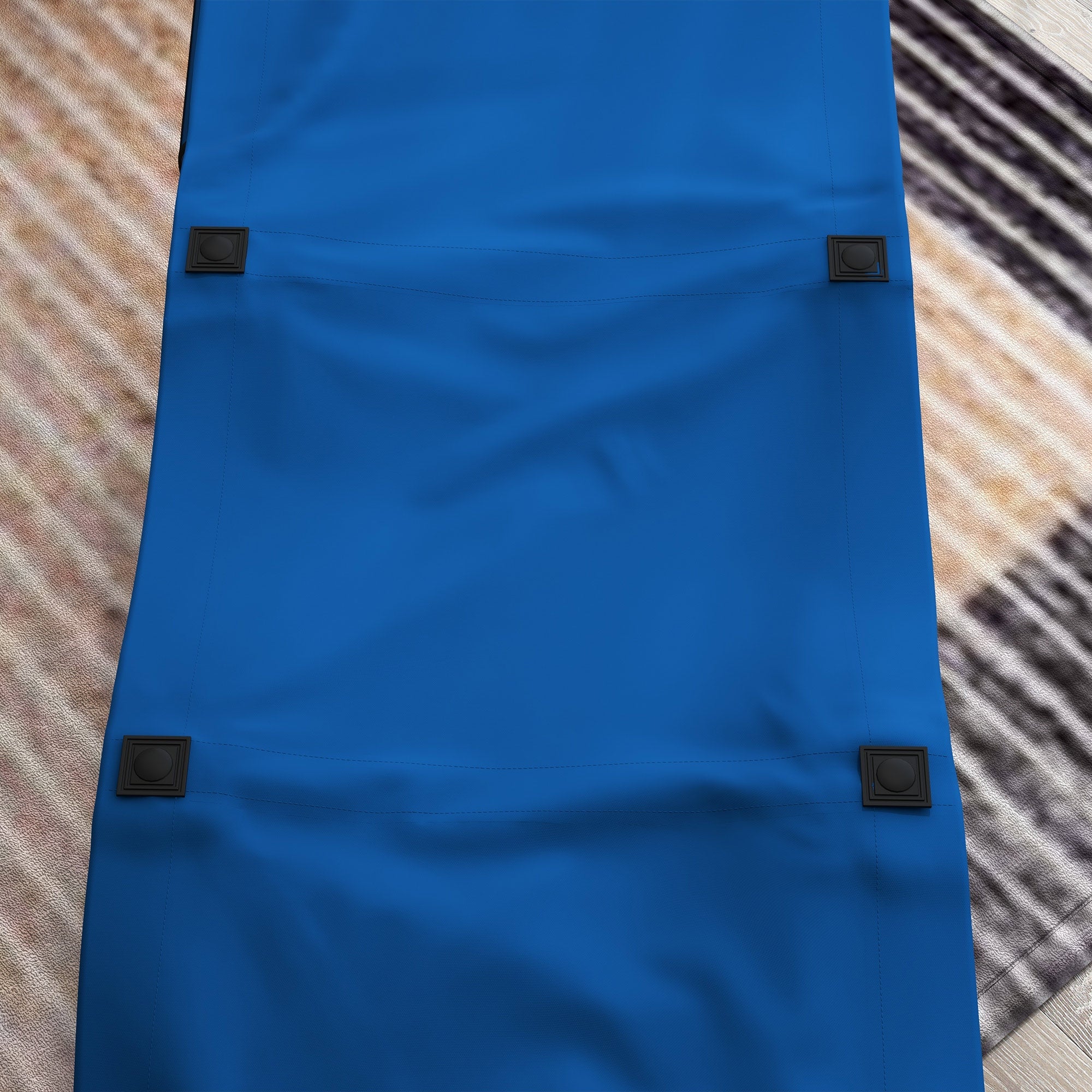 Camping Bed Single Folding Cot w/ Side Pocket, Headrest, Oxford Seat Dark Blue