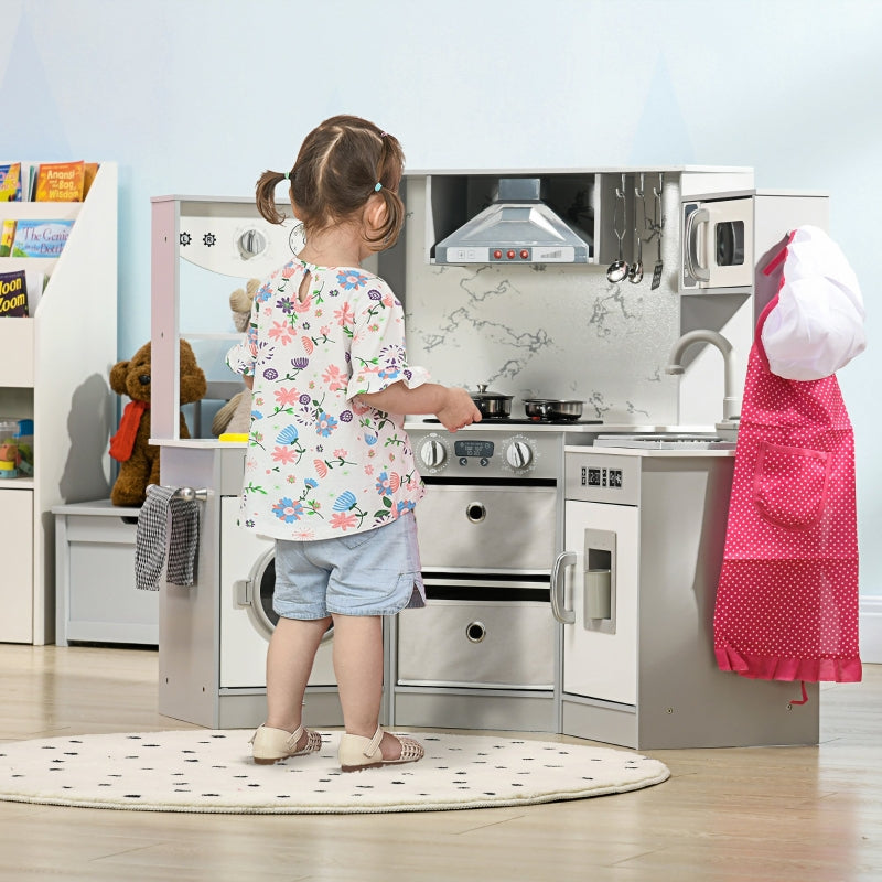 Toy Kitchen with Running Water, Lights, Sounds, Grey