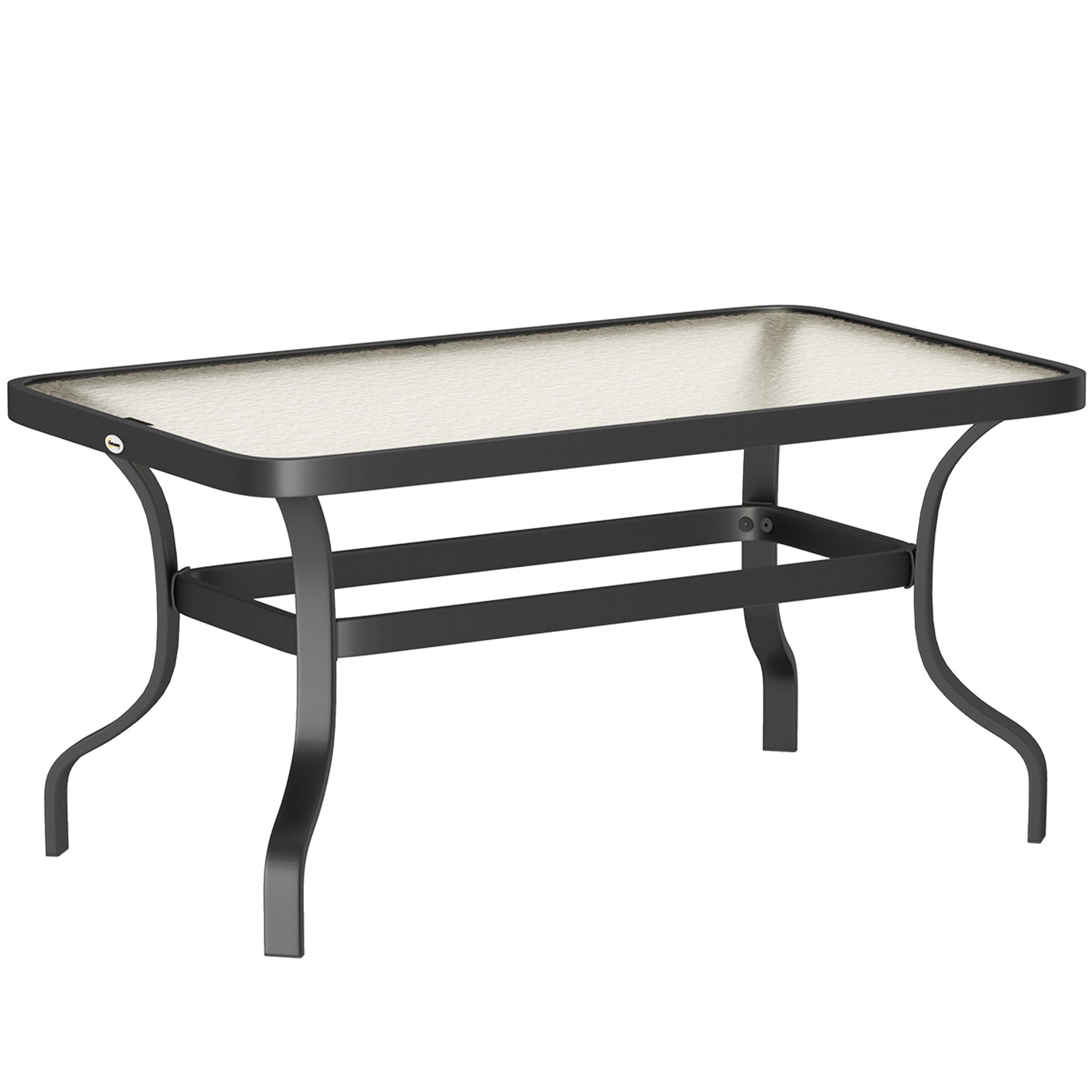 Beistelltisch, Couchtisch aus gehärtetem Glas 95x55 cm, Schwarz