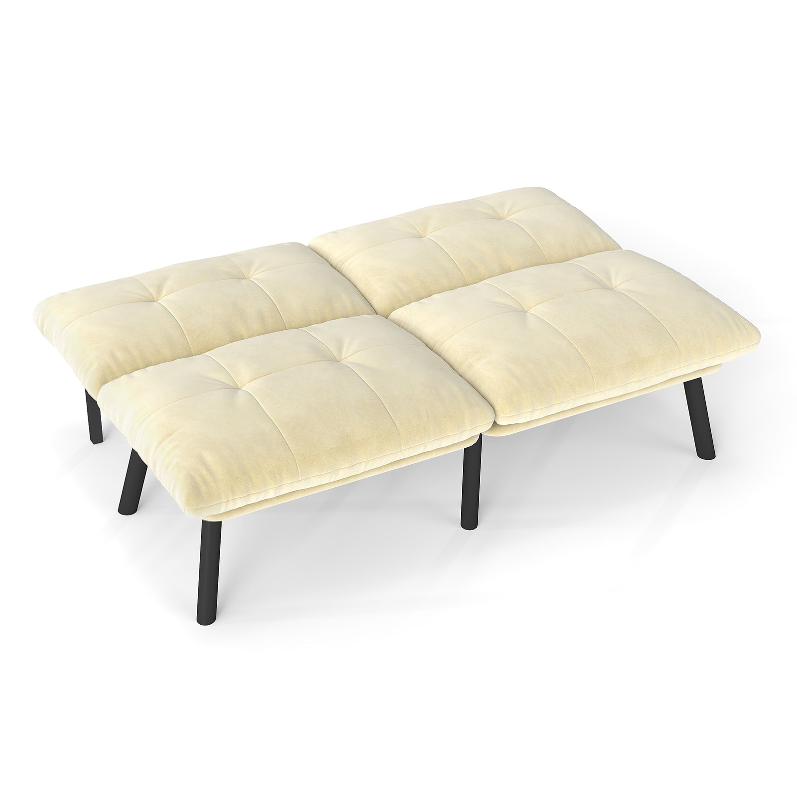 Sofa Bed 2-Seater Foldable Futon - Cream