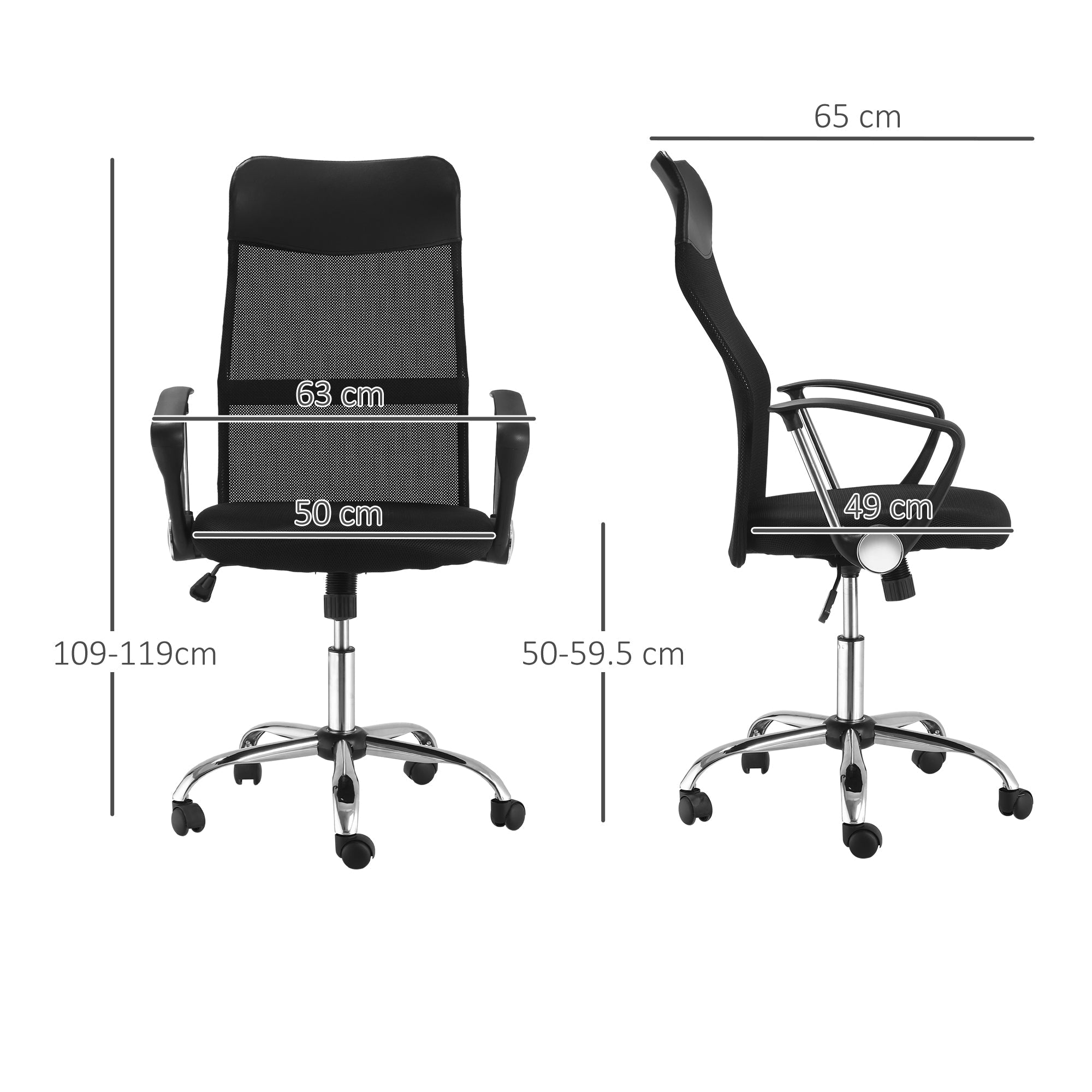 Office Chair with Mesh, Ergonomic Gaming Swivel, Black