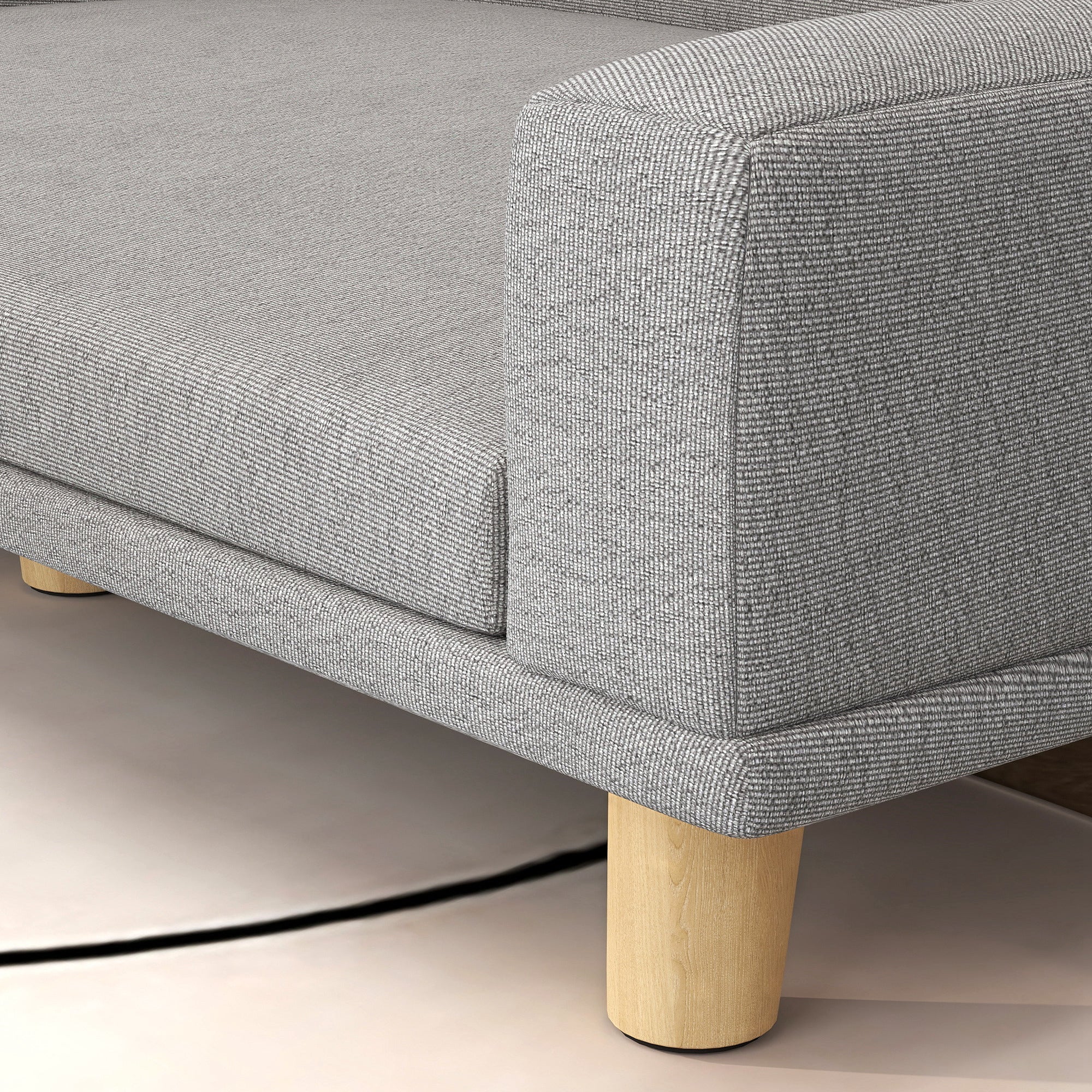 Hundesofa, erhöht, mit Kissen, Holzbeine, Grau