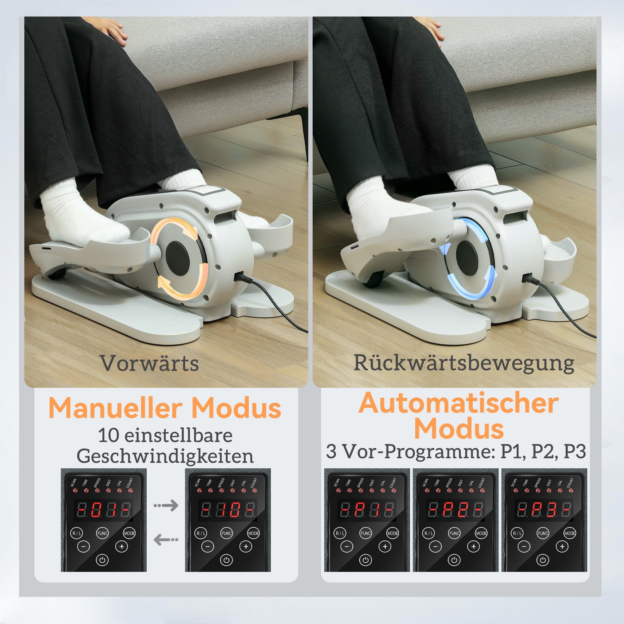 Mini Elliptical Trainer, 10 Speed, LCD Monitor, Remote Control