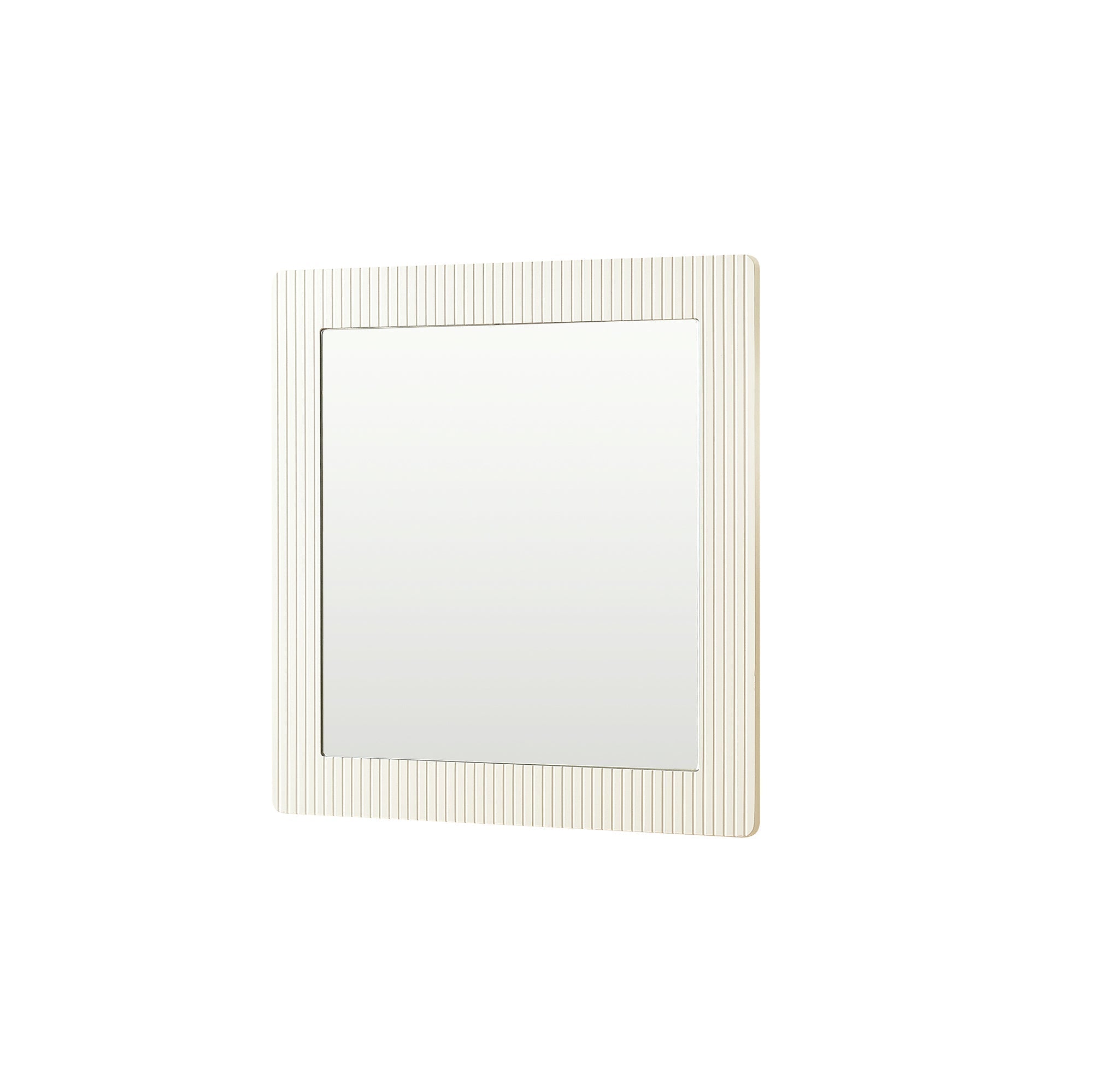 Wall Mirror Square 80x80cm Wood-Look Frame - White
