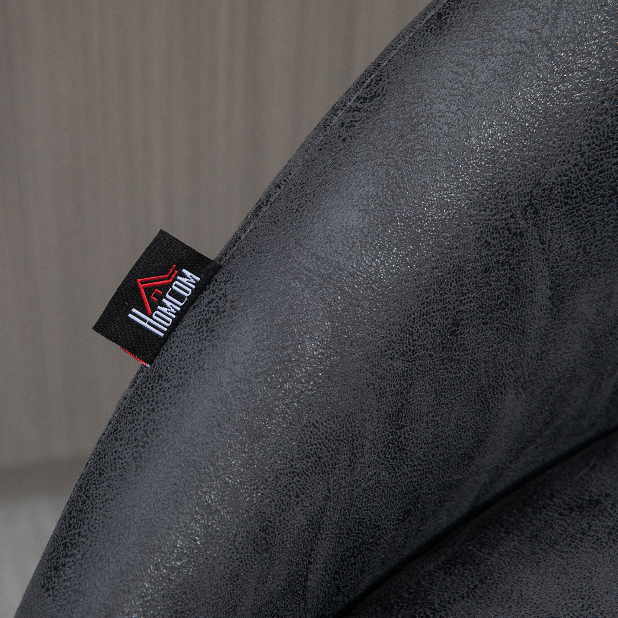 Bar Stools Set of 2, Height-Adjustable with Armrests & Backrest, Faux Leather Grey