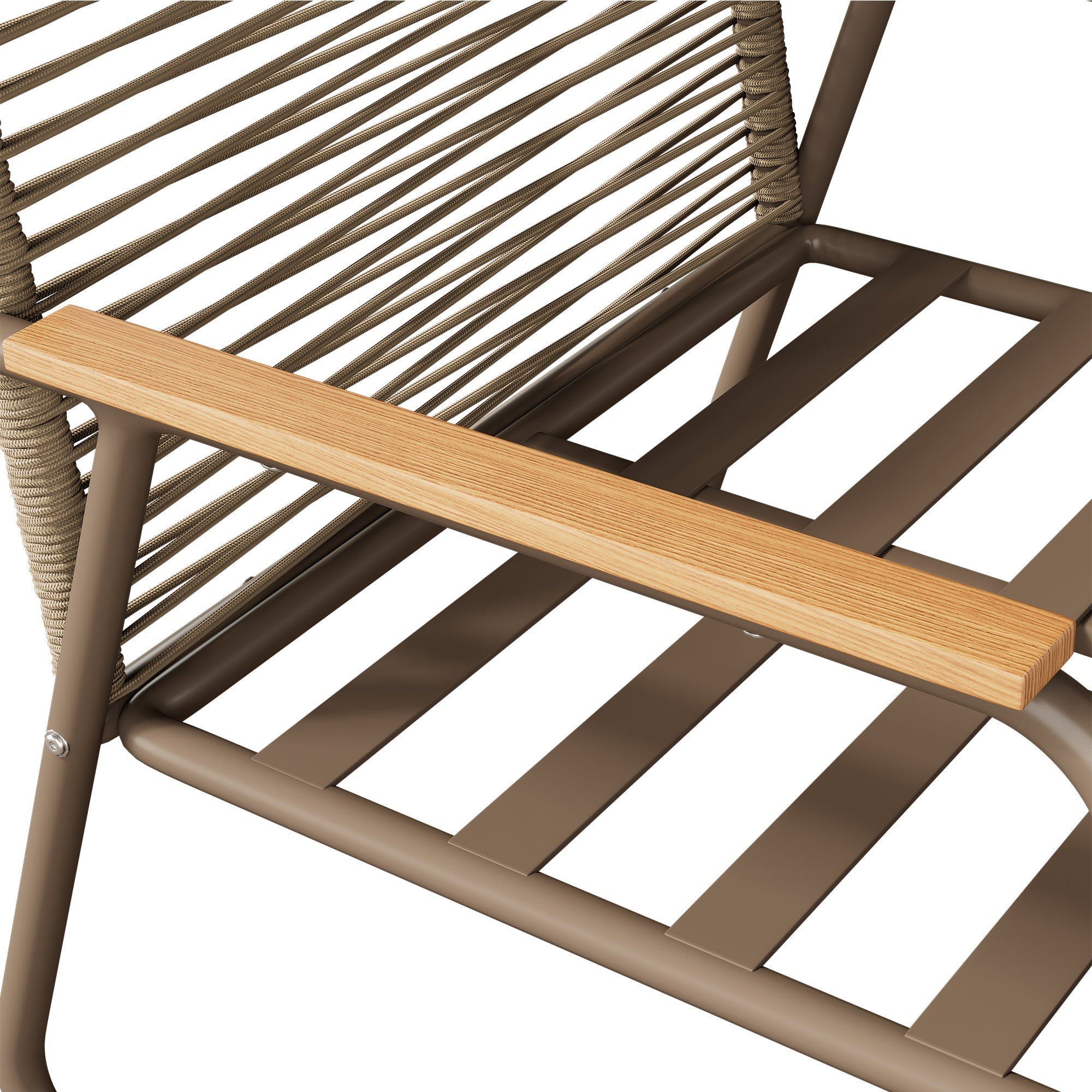 Garden Lounge Set 4 Person Sofa Table Adjustable Legs Tempered Glass - Beige