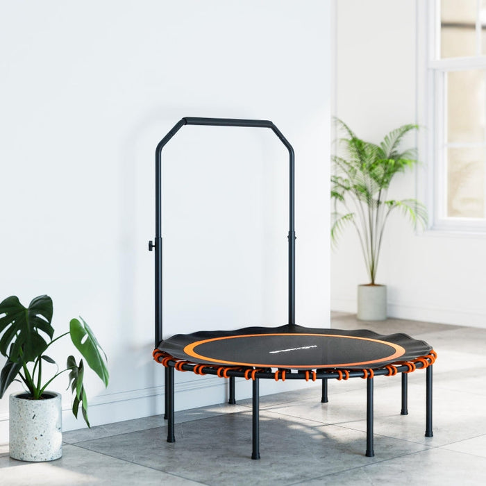 Fitness Trampoline Adjustable Handrail Indoor/Outdoor - Orange