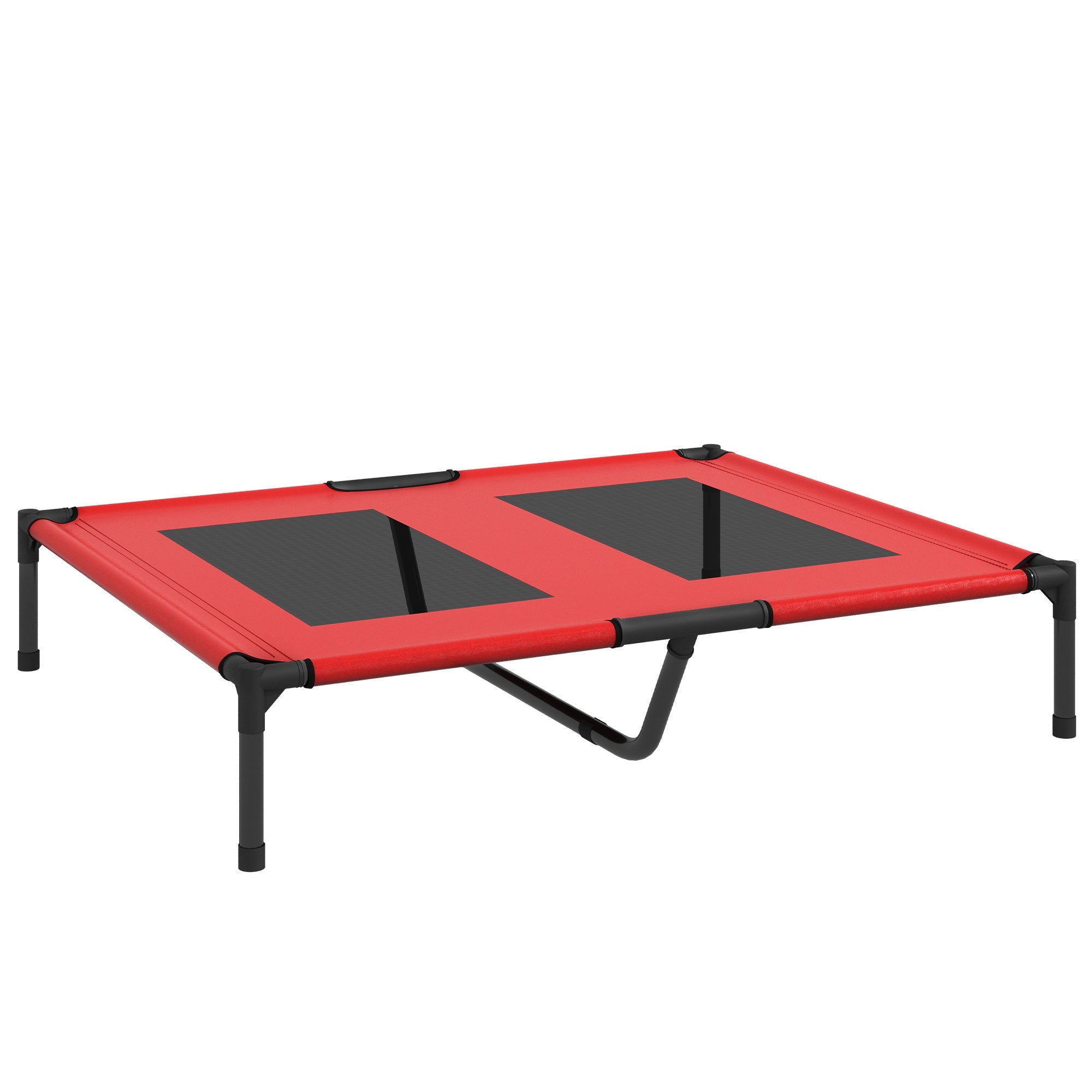 Elevated Dog Bed, Outdoor Lounger Breathable, Oxford Red