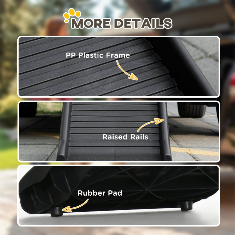 Pet Ramp Foldable Car Ramp for SUVs, Cars - Black